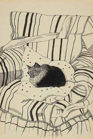 L Freud - Sleeping Cat